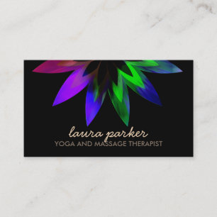 Watercolor Lotus Flower Logo Yoga Healing Health Business Card