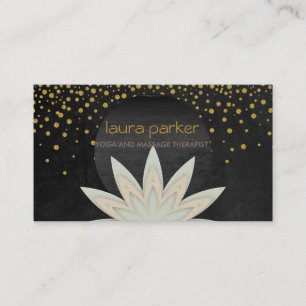 Watercolor Lotus Flower Logo Yoga Healing Health Business Card