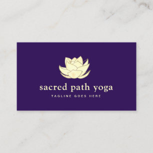  Watercolor Lotus Flower Purple  Business Card