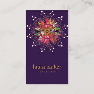 Watercolor Lotus Flower Purple  Healing Yoga Business Card