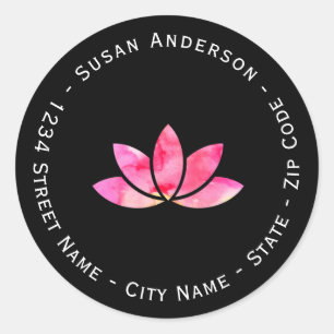 Watercolor Lotus Flower Return Address Label