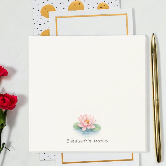 Watercolor Lotus Flower Simple Girly Feminine Post-it Notes (Creator Uploaded)
