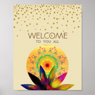 Watercolor Lotus Flower Yoga Healing Health Poster