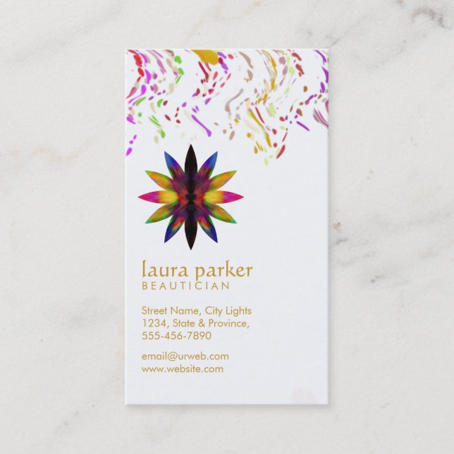 Watercolor Lotus Flower Yoga Meditation Health Spa Business Card (Front)