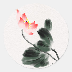 Watercolor Lotus Flowers Sticker