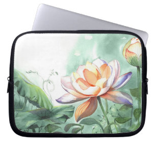 Watercolor Lotus Laptop Sleeve