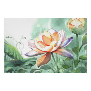 Watercolor Lotus Poster