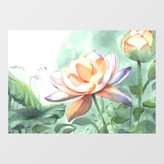 Watercolor Lotus Window Cling