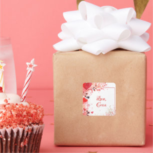 Watercolor Love   Custom  Square Sticker