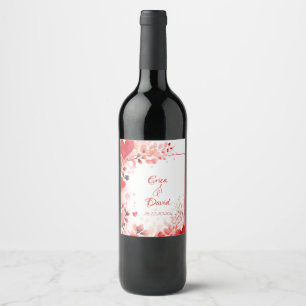 Watercolor Love   Custom   Valentine's Day Wine Label