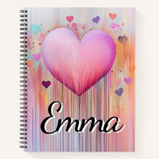 Watercolor Love Flows Heart Notebook