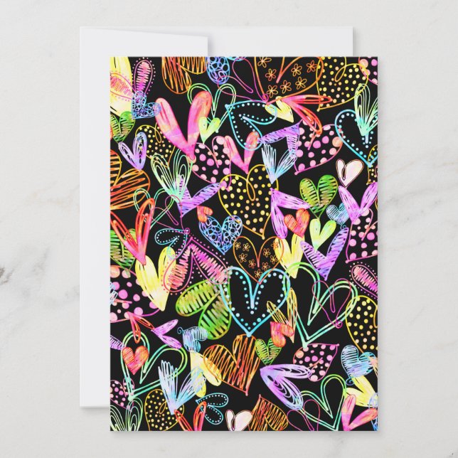 Watercolor Love Heart Fashion Design Holiday Card (Front)