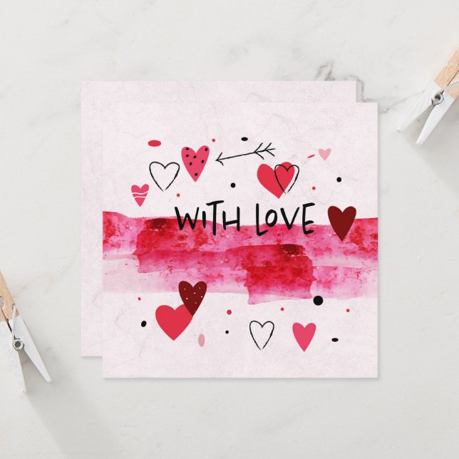 Watercolor love invitation (Front/Back In Situ)
