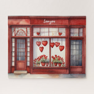 Watercolor Love Strokes Valentine's day Jigsaw Puzzle