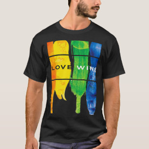 Watercolor Love Wins Rainbow Paint Typographic LGB T-Shirt