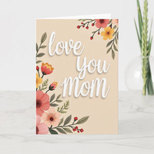 Watercolor Love You Mom Card