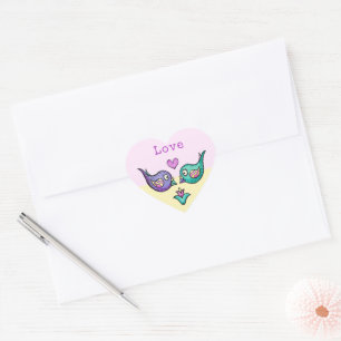 Watercolor Lovebirds valentine's custom Sticker