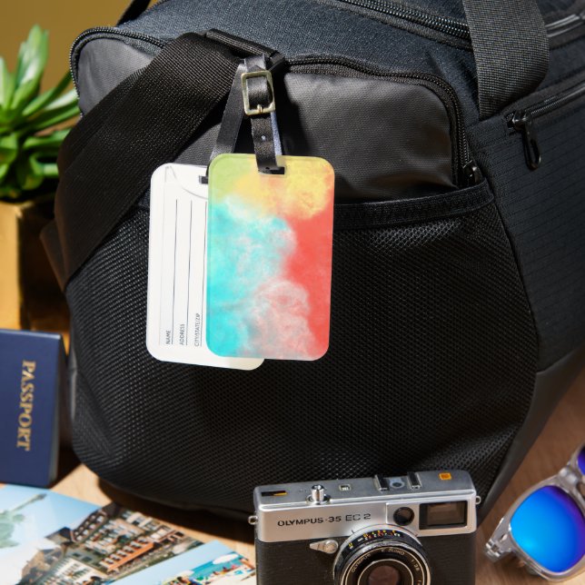 Watercolor Luggage Tag (Front & Back)