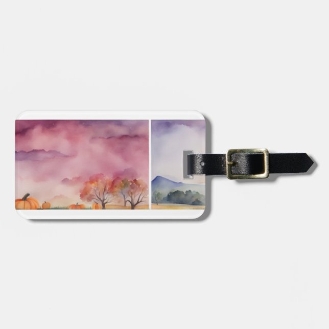 Watercolor Luggage Tag (Front Horizontal)