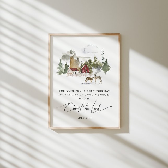Watercolor Luke 2:11 Christmas bible verse poster (Creator Uploaded)
