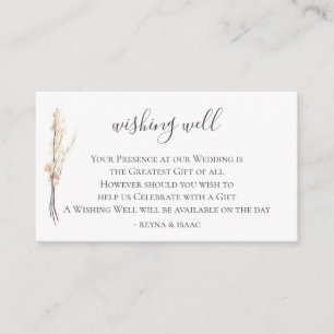 Watercolor Lunaria Wedding Wishing Well Enclosure Card