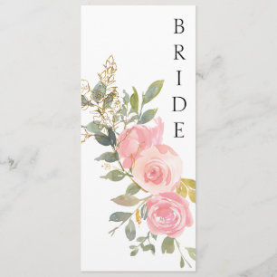 Watercolor Lush Blush Pink Floral Chair Sign Menu