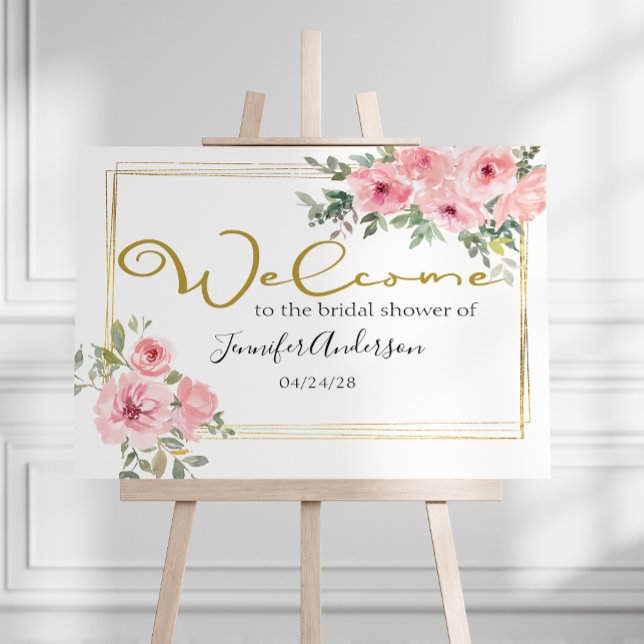 Watercolor Lush Blush Pink Floral Shower Poster (Creator Uploaded)
