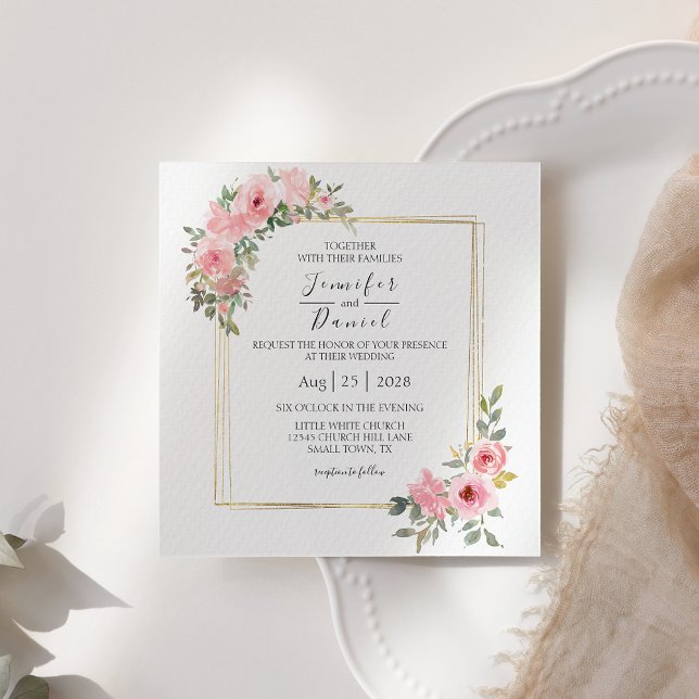 Watercolor Lush Blush Pink Floral Wedding Invite (Creator Uploaded)