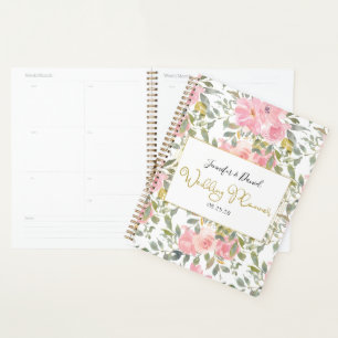 Watercolor Lush Blush Pink Floral Wedding Planner
