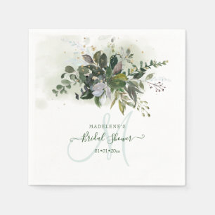 Watercolor Lush Greenery Bridal Shower Napkin