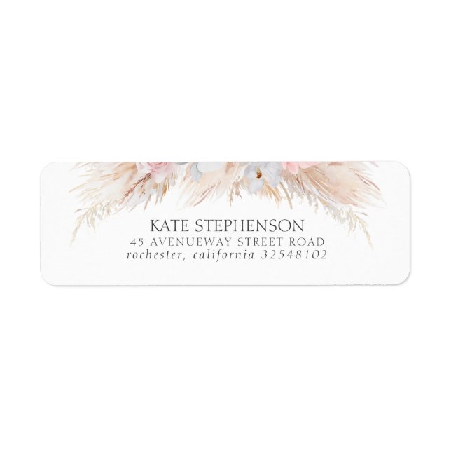 Watercolor Lush Pampas Grass White Orchids (Front)