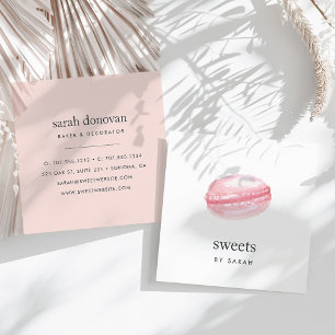 Watercolor Macaron Square Business Card
