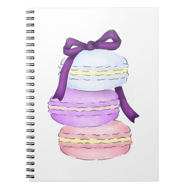 Watercolor Macaron Stack Notebook (Front)