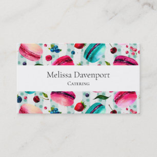Watercolor Macarons French Pastry Business Card
