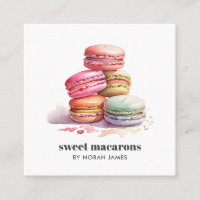 Watercolor Macarons Sweet Cake Social Icon QR CODE