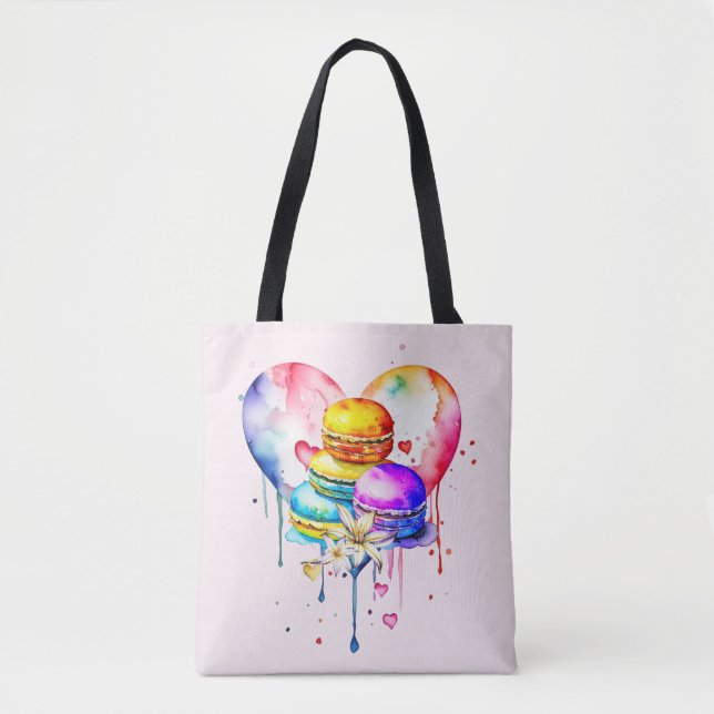 Watercolor Macarons Tote Bag (Front)