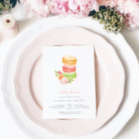 Watercolor Macaroons Baby Shower invitation