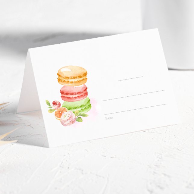 Watercolor Macaroons Place Card (Creator Uploaded)