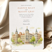 Watercolor Madrid Spain Destination Wedding