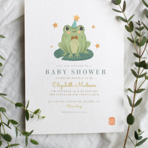 Watercolor Magic Frog Baby Shower Invitation