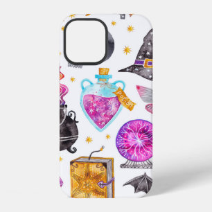 Watercolor magic icons. Hand drawn, doodle, sketch iPhone 12 Case