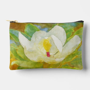 Watercolor Magnolia Accessory Pouch – 8.5" x 6"