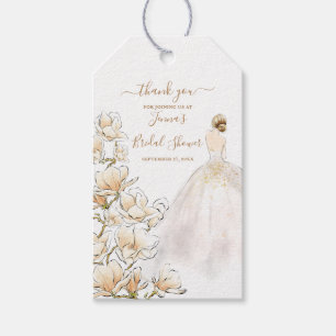 Watercolor Magnolia Bride Bridal Shower Gift Tags