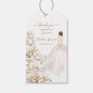 Watercolor Magnolia Bride Bridal Shower Gift Tags