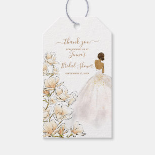 Watercolor Magnolia Bride Bridal Shower Gift Tags