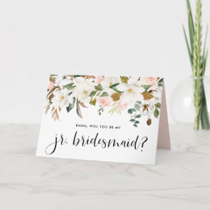 Watercolor Magnolia Cotton Garland Jr. Bridesmaid Card