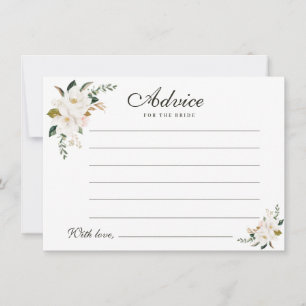 watercolor magnolia floral advice card