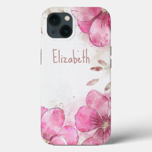 Watercolor Magnolia flowers iPhone case