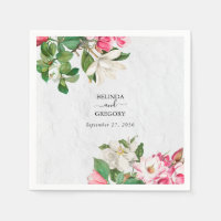 Watercolor Magnolia Flowers Wedding
