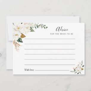 watercolor magnolia & pink floral advice card